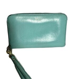 Fossil Teal Leather Wallet